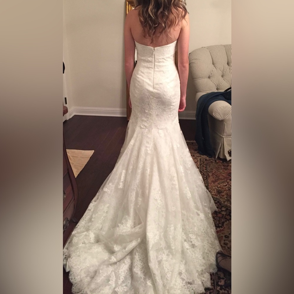 Size 2 Watters Bridal Fit&Flare Lace Strapless Wedding Gown